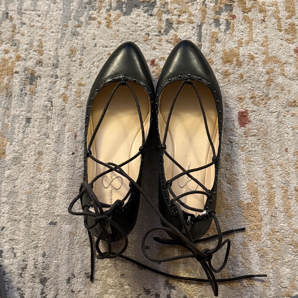 Jessica Simpson Black Flats